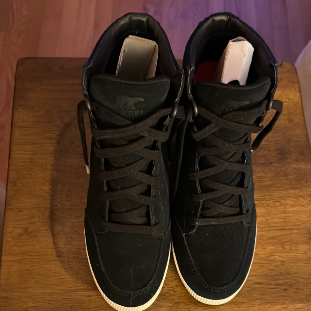 Sorel Black High-Top Sneakers with Suede Upper